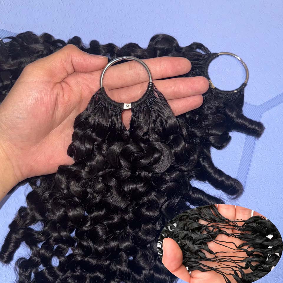 Invisible Tape In Extensions Real Hair - 12A Burma Kıvırcık Tüy Örgü Tekniğiyle